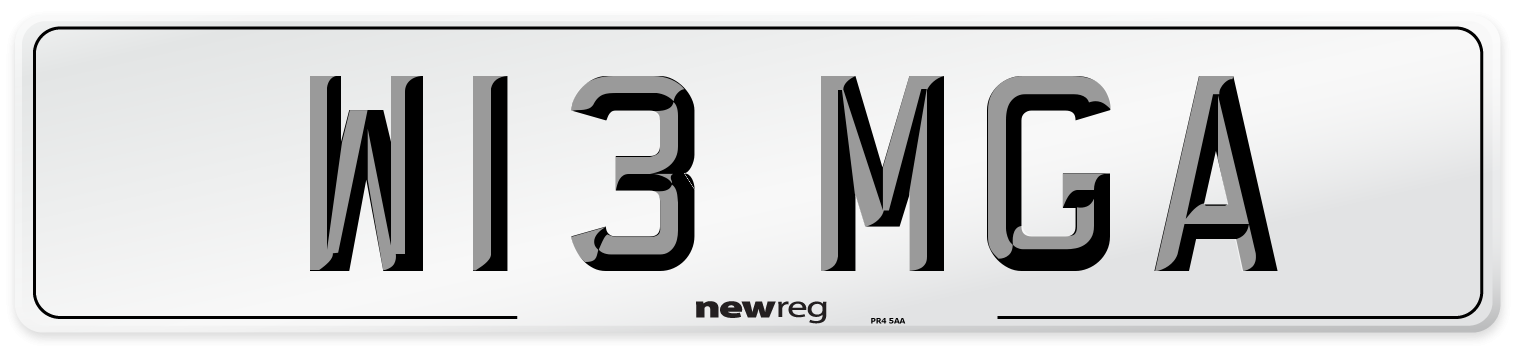 W13 MGA Number Plate from New Reg